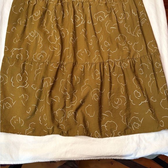 Nine West Tiered Slit Maxi Skirt Brown Floral Crosshatch Elastic Waist XXL - Picture 7 of 11